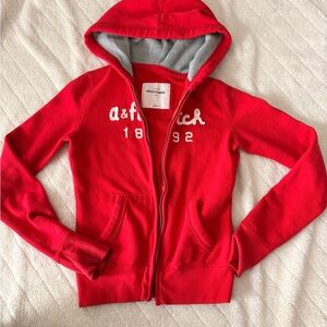 Abercrombie & Fitch Kids Bright Red Zip-Up Hoodie